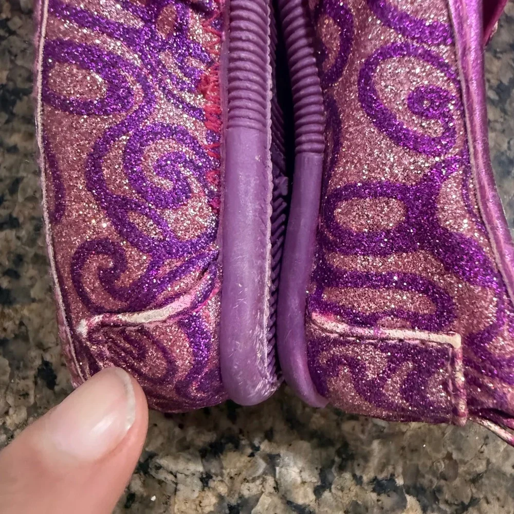 Koala Kids Girls Purple Pink Glitter Swirl Slip On Flats Shoes Size 3 763454CNE